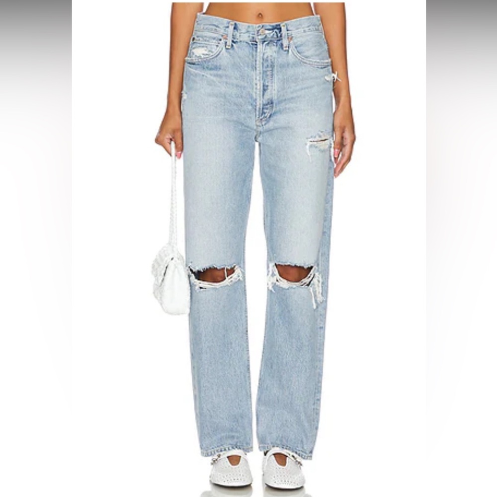 Agolde 90's Mid Rise Loose Fit Jeans Threadbare